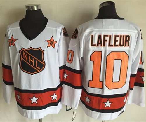 Canadiens #10 Guy Lafleur White/Orange All Star CCM Throwback Stitched NHL Jersey